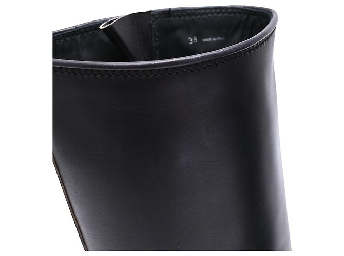Miu Miu Biker-Boots mit Schnallenriemen aus schwarzem Leder - Ansicht 13