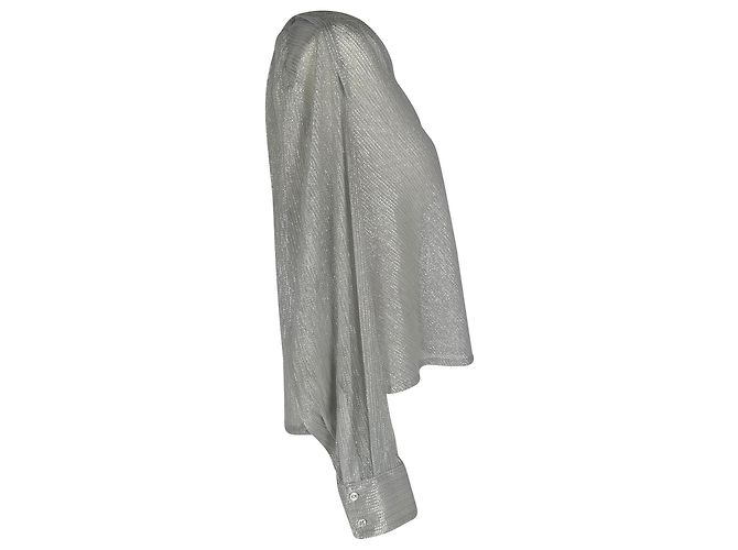 Iro Noumea Bluse aus metallic-silbernem Polyester Metallisch - Ansicht 2