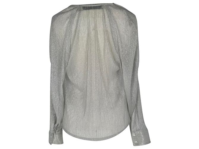 Iro Noumea Bluse aus metallic-silbernem Polyester Metallisch - Ansicht 3