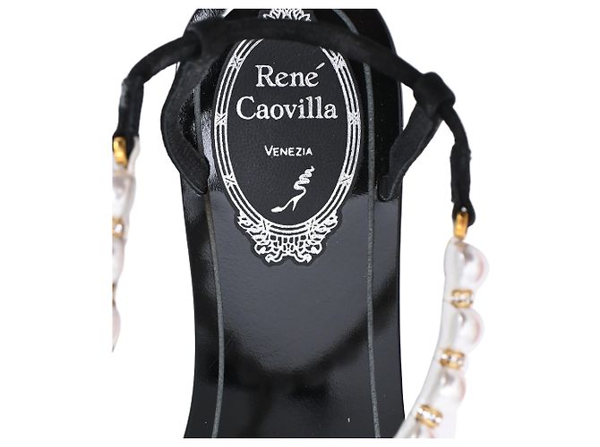 Rene Caovilla Sandali bassi decorati con perle René Caovilla Nero - vista 10