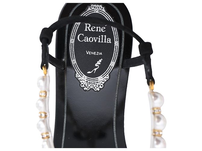 Rene Caovilla Sandali bassi decorati con perle René Caovilla Nero - vista 9
