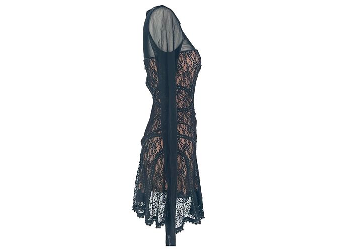 Mini abito cover-up in pizzo Alexander Wang in nylon nero - vista 3