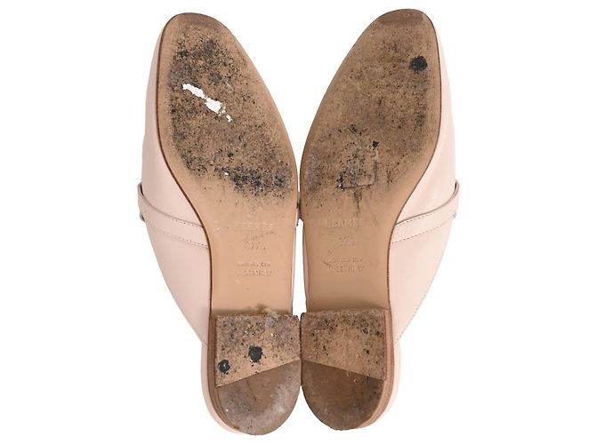 Kelly Mules Hermès Oz en piel beige - vista 6
