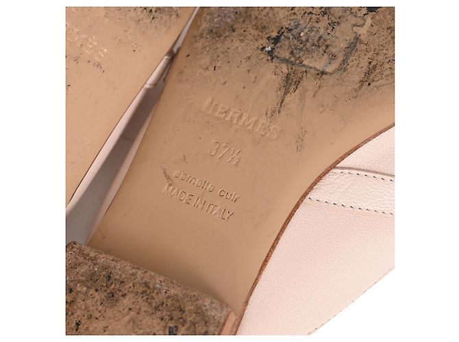 Kelly Mules Hermès Oz en piel beige - vista 7