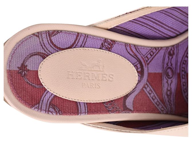 Kelly Mules Hermès Oz en piel beige - vista 9