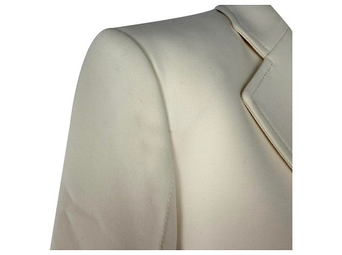 Blazer Theory abotoado simples com laços laterais em triacetato creme Branco Cru - vista 5