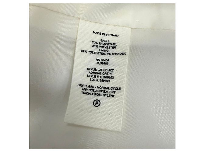 Blazer Theory abotoado simples com laços laterais em triacetato creme Branco Cru - vista 9