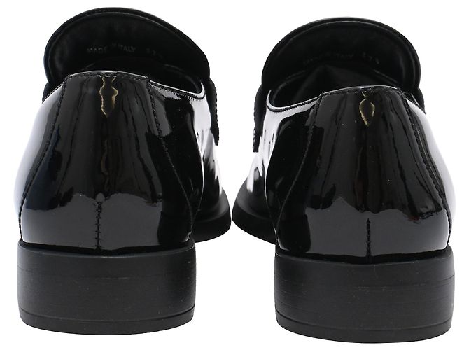 Mocassini Prada con logo Triangle in pelle verniciata nera Nero - vista 3