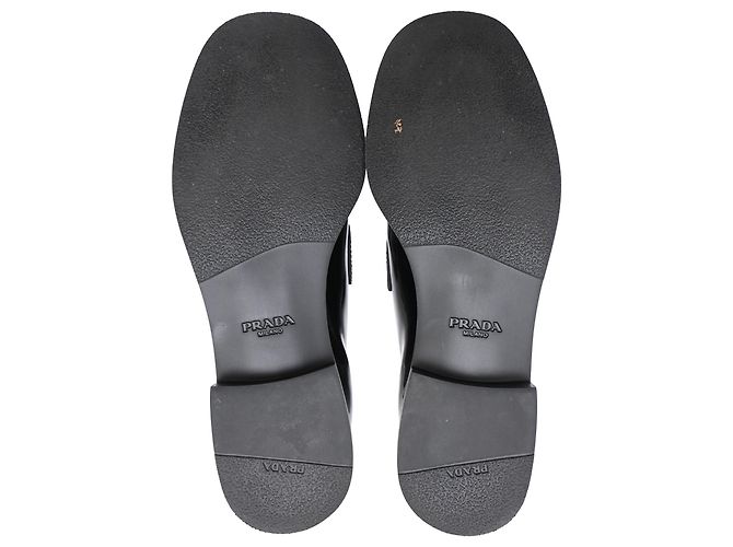 Mocassini Prada con logo Triangle in pelle verniciata nera Nero - vista 6