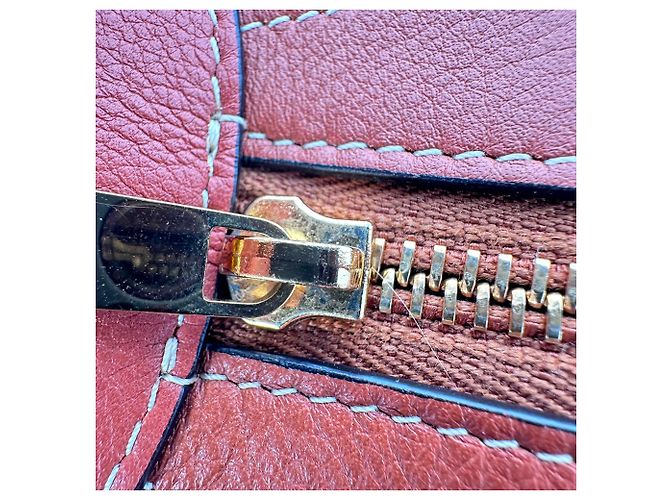 Céline Borsa a spalla Celine Romy Medium in pelle marrone Rosso - vista 10