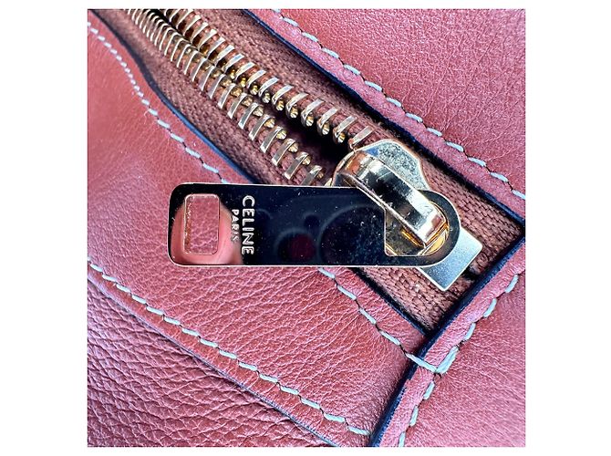 Céline Borsa a spalla Celine Romy Medium in pelle marrone Rosso - vista 11