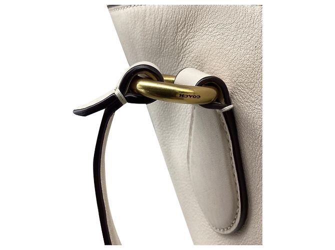 Borsa Tote Coach Theo in pelle bianca Bianco Crudo - vista 10