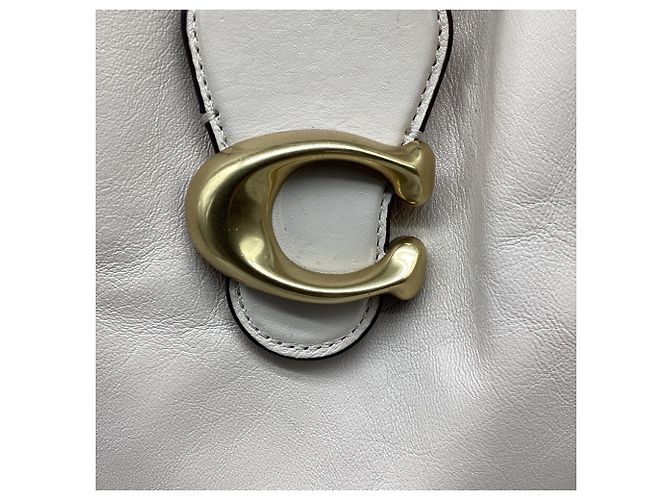 Borsa Tote Coach Theo in pelle bianca Bianco Crudo - vista 14
