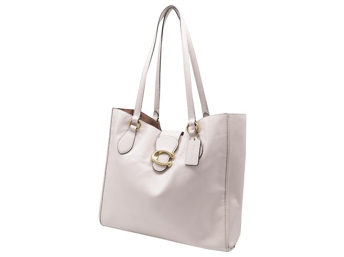Borsa Tote Coach Theo in pelle bianca Bianco Crudo - vista 2