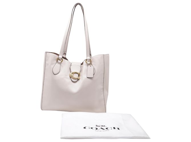 Borsa Tote Coach Theo in pelle bianca Bianco Crudo - vista 5