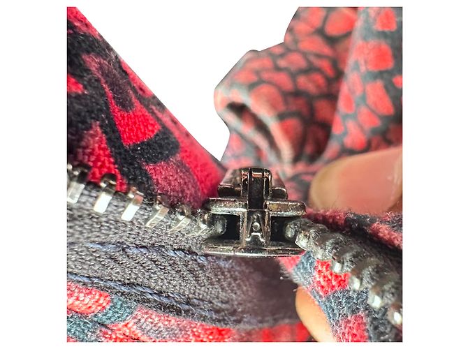 Mini shorts de algodón rojo con estampado de piel de serpiente Miu Miu Roja - vista 6