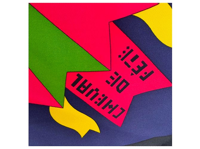 Hermès Cheval de Fête 90 in seta multicolore - vista 3