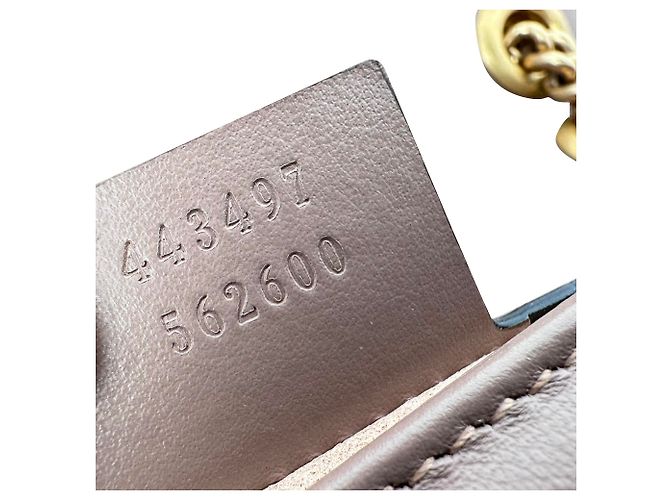 Borsa a tracolla Gucci Medium GG Marmont in pelle Tan Marrone Beige - vista 12
