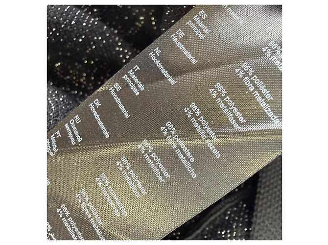 Maje Relief Mini-Kleid aus Stretch-Strick mit Metallic-Print in schwarzem Polyester - Ansicht 10