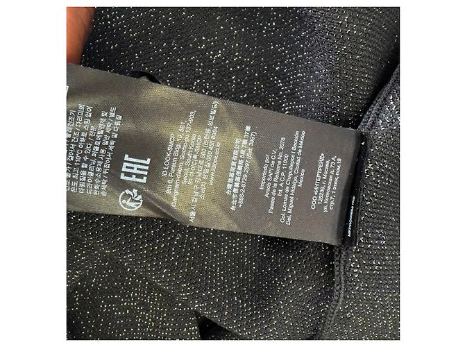 Maje Relief Mini-Kleid aus Stretch-Strick mit Metallic-Print in schwarzem Polyester - Ansicht 5