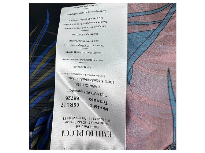 Abito maxi stampato piume Emilio Pucci in seta multicolore - vista 10