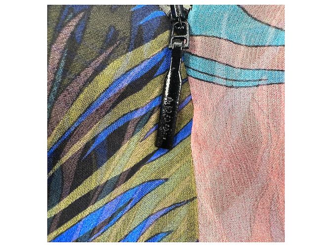 Abito maxi stampato piume Emilio Pucci in seta multicolore - vista 4