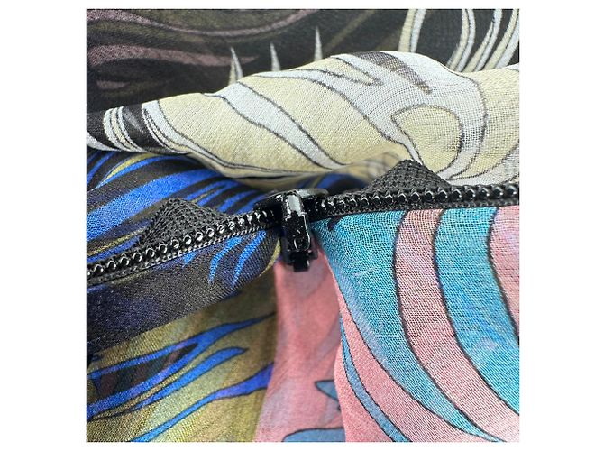Abito maxi stampato piume Emilio Pucci in seta multicolore - vista 6