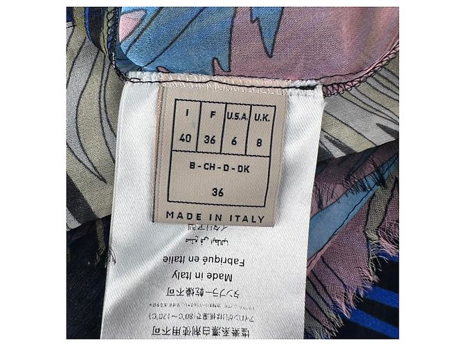Abito maxi stampato piume Emilio Pucci in seta multicolore - vista 9