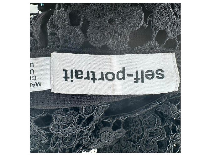 Self portrait Self-Portrait Bluse aus Guipure-Spitze aus schwarzem Polyester - Ansicht 4