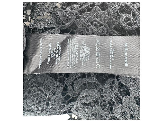 Self portrait Self-Portrait Bluse aus Guipure-Spitze aus schwarzem Polyester - Ansicht 7