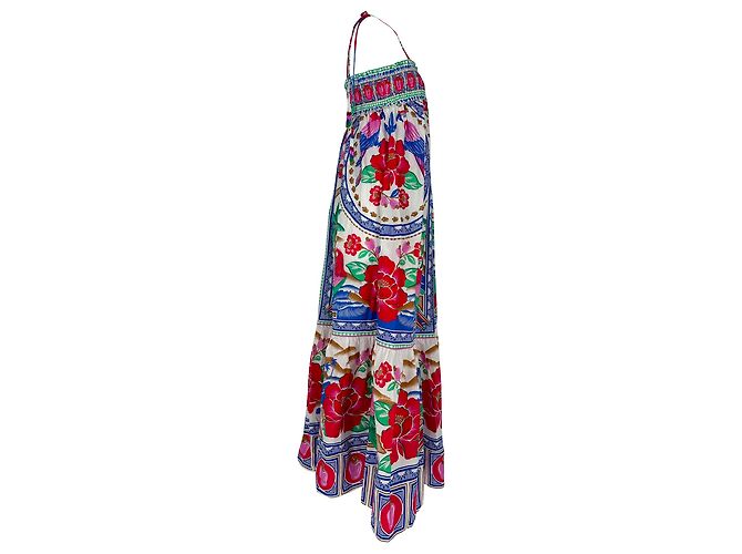Abito maxi da spiaggia Farm Rio Flowers in cotone multicolore - vista 2