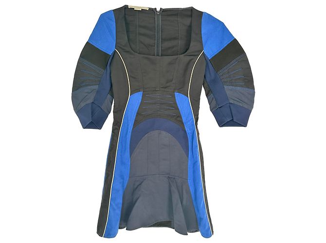 Stella Mc Cartney Stella Mccartney Giselle Patchwork Mini-Kleid aus multicolorigem Polyamid Mehrfarben - Ansicht 4
