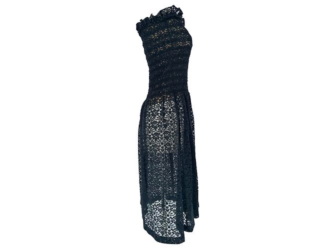 Stella Mc Cartney Vestido midi palabra de honor de encaje Stella Mccartney en algodón azul marino - vista 2