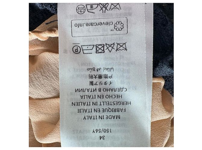 Stella Mc Cartney Vestido midi palabra de honor de encaje Stella Mccartney en algodón azul marino - vista 5