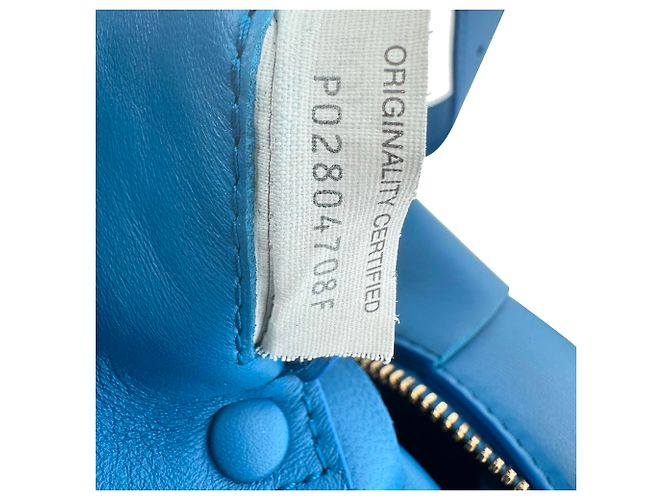 Borsa a tracolla Small Brick Cassette Bottega Veneta in pelle di agnello blu - vista 10
