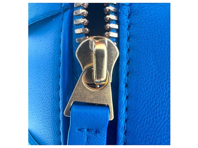 Borsa a tracolla Small Brick Cassette Bottega Veneta in pelle di agnello blu - vista 5