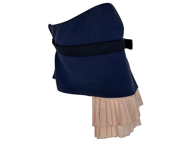 Chloé Pleated Accent Strapless Top in Multicolor Viscose Multiple colors - view 3