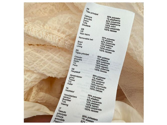 Maje ärmelloses Maxikleid mit V-Ausschnitt aus hellgelbem Polyester - Ansicht 6