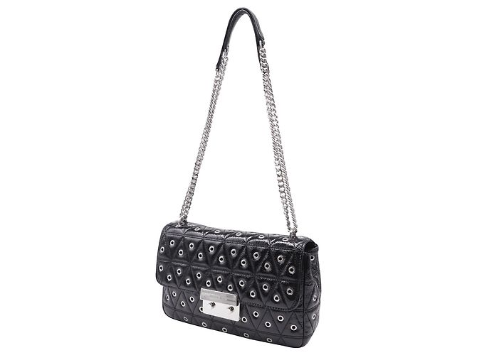 Borsa a tracolla Michael Kors Sloan Chain in pelle nera Nero - vista 2