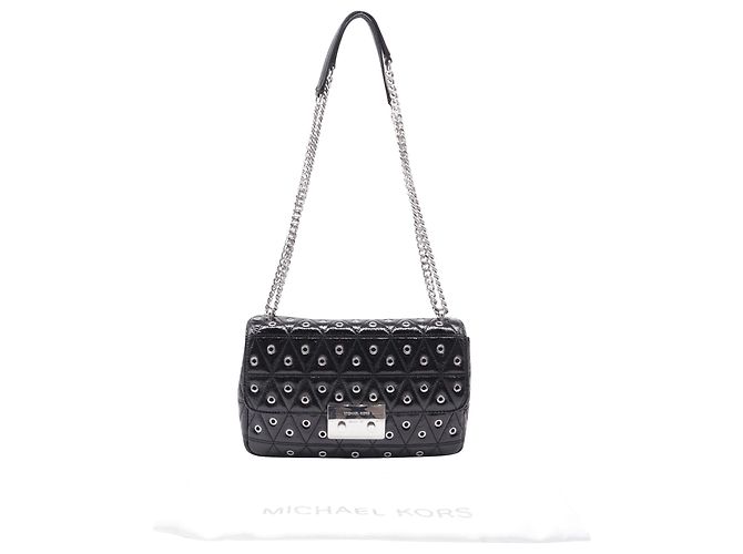 Borsa a tracolla Michael Kors Sloan Chain in pelle nera Nero - vista 5