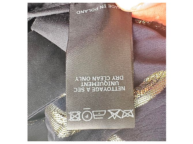 Isabel Marant bedruckte asymmetrische Bluse mit Bindegürtel aus dunkelblauer Wolle Marineblau - Ansicht 11