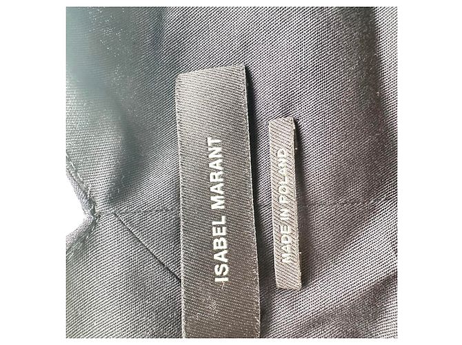Isabel Marant bedruckte asymmetrische Bluse mit Bindegürtel aus dunkelblauer Wolle Marineblau - Ansicht 8