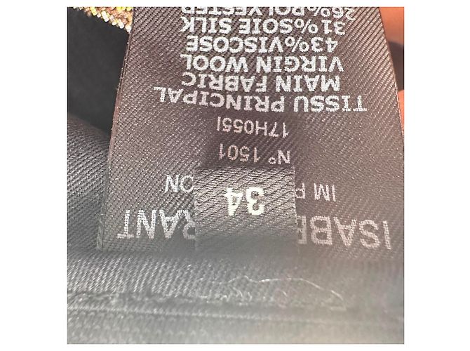 Isabel Marant bedruckte asymmetrische Bluse mit Bindegürtel aus dunkelblauer Wolle Marineblau - Ansicht 9