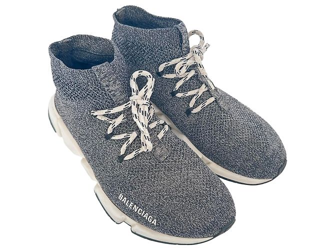 Everyday Sneakers Balenciaga Speed stringate in poliestere grigio - vista 5