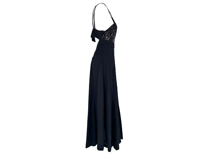 Abito midi Jason Wu GREY con bustier di paillettes in viscosa nera - vista 2