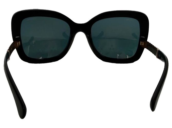 Timeless Chanel CH5370 Sonnenbrille Oversized Square Frame aus schwarzem Acetat Golden Metallisch - Ansicht 4