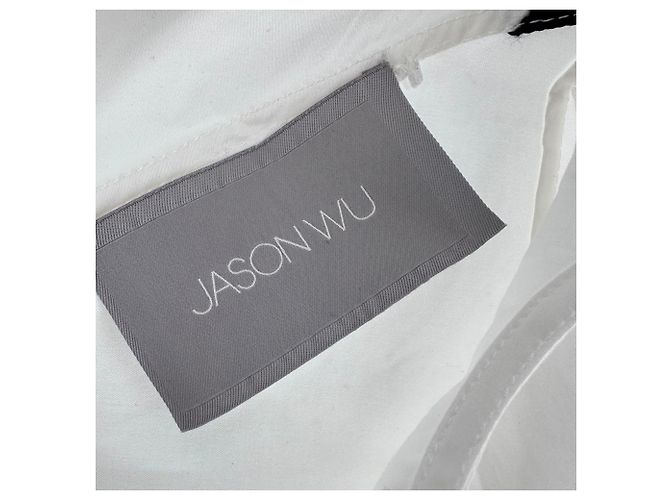 Jason Wu Elegantes Off-Shoulder-Top aus weißer Baumwolle Roh - Ansicht 3