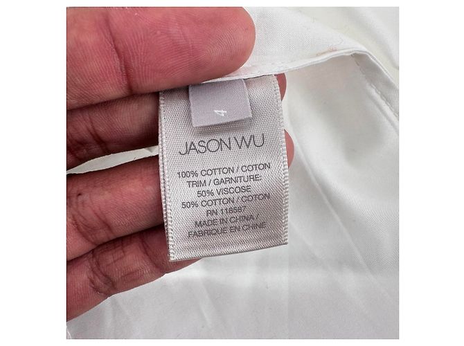 Jason Wu Elegantes Off-Shoulder-Top aus weißer Baumwolle Roh - Ansicht 7