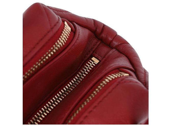 Timeless Borsa a tracolla matelassé Chanel Paris-New York in pelle rossa Rosso Bordò - vista 13