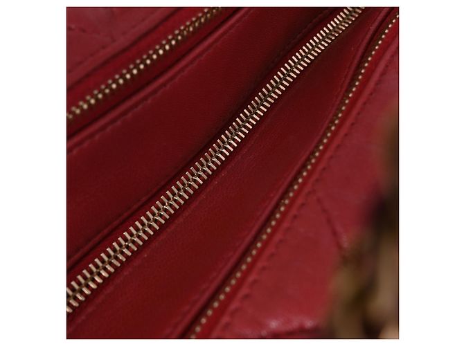 Timeless Borsa a tracolla matelassé Chanel Paris-New York in pelle rossa Rosso Bordò - vista 14